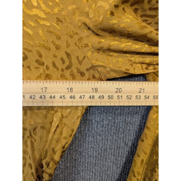 By Anthropologie Long-Sleeve Mini Dress Womens Large Gold Wrap Boho Feminine - Picture 7 of 11